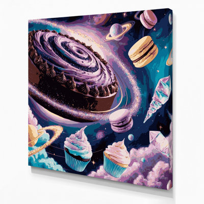 Desserts, galaxie, desserts, toile mauve, art mural
