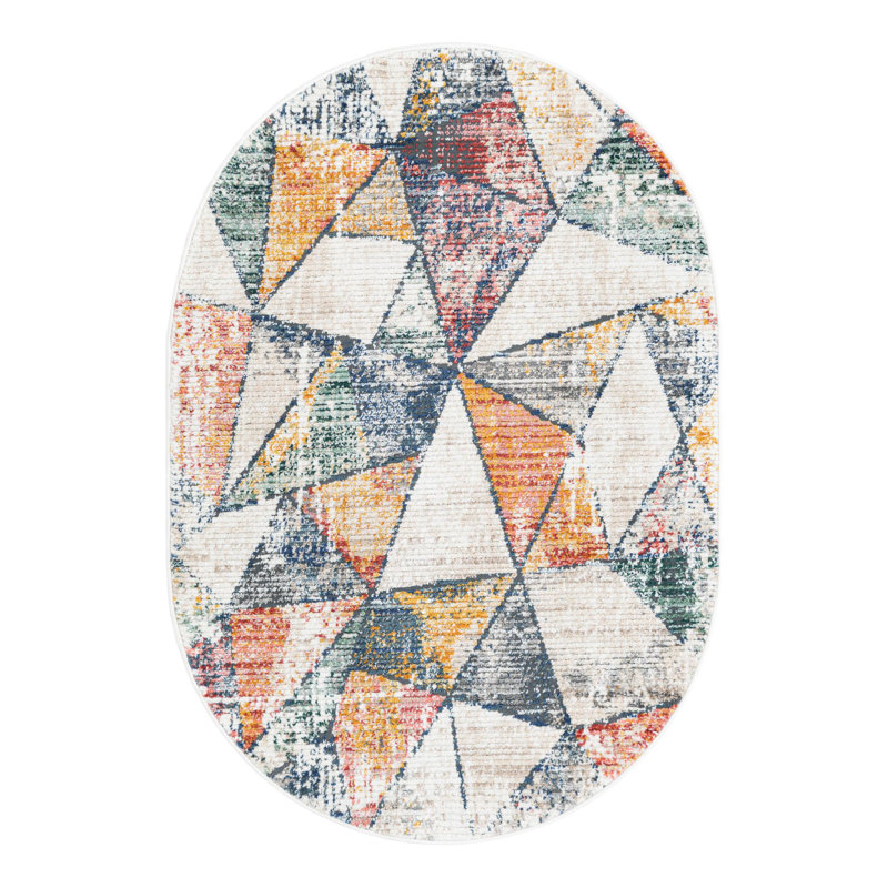 Caparro Geometric Rug, Oval 4'1" x 6'3"