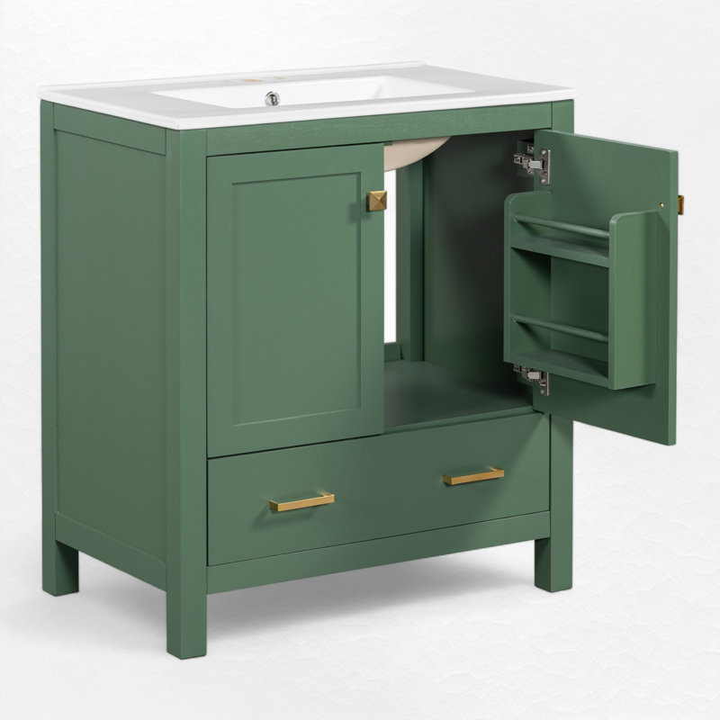 Meuble-lavabo simple 30 po avec comptoir en céramique