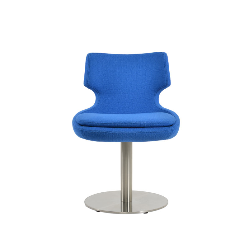 Table ronde Patara, Acier Inoxydable, Bouclé bleu