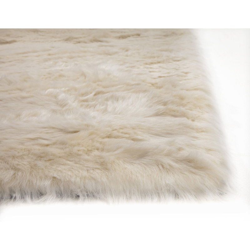 Tapis en fausse fourrure pour le salon, Rectangle 8 pi x 10 pi