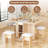 5pcs Dining Room Table and Chair Set with  Drop-Leaf, Modern Folding Dining Table With 6 Wheels And Four Stools,Space Saving Dining Table And Chairs For Dining Room, Kitchen-1888277685-1903155456-1888277686