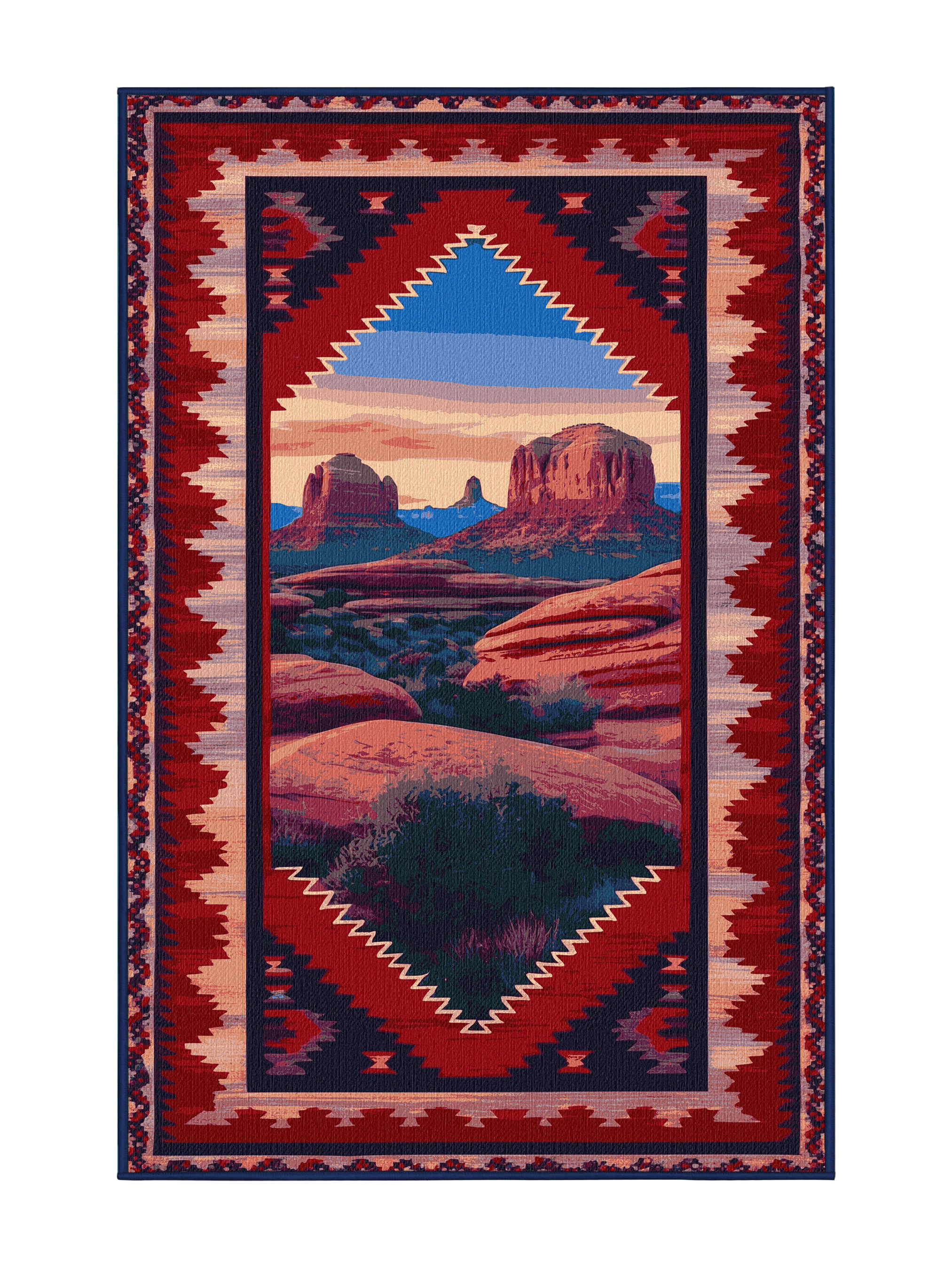 Retro Sunset Rug Foundry Select Washable Sedona Sunset Southwestern Area Rug | Wayfair