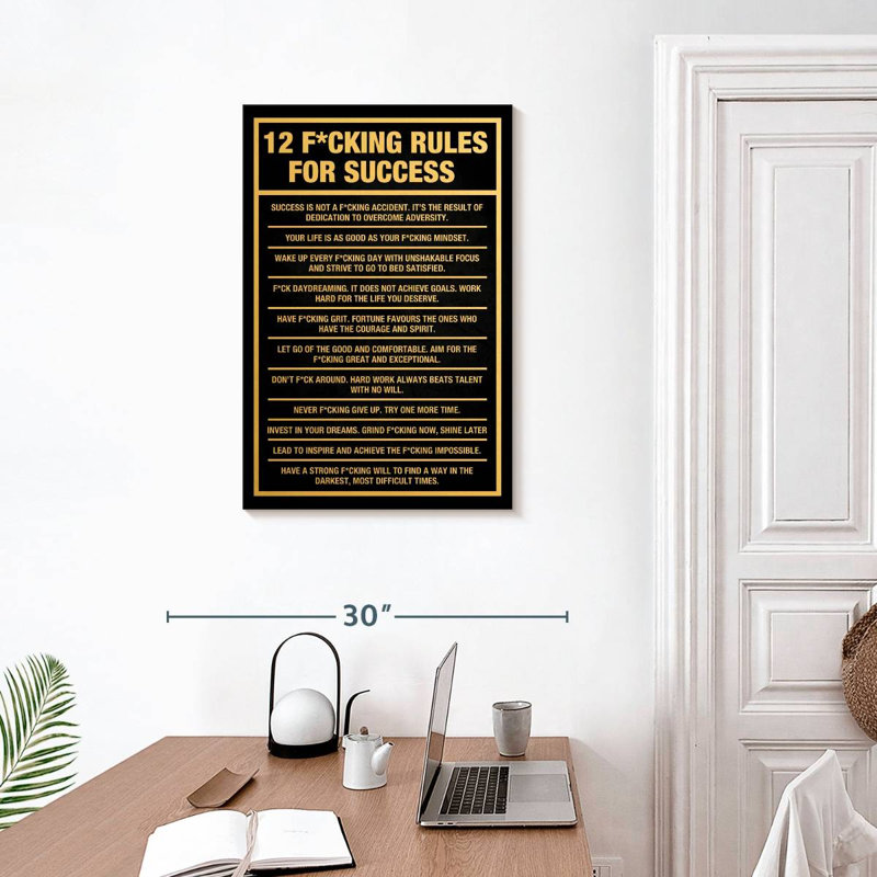 12 Rules For Success, 30" H x 20" W