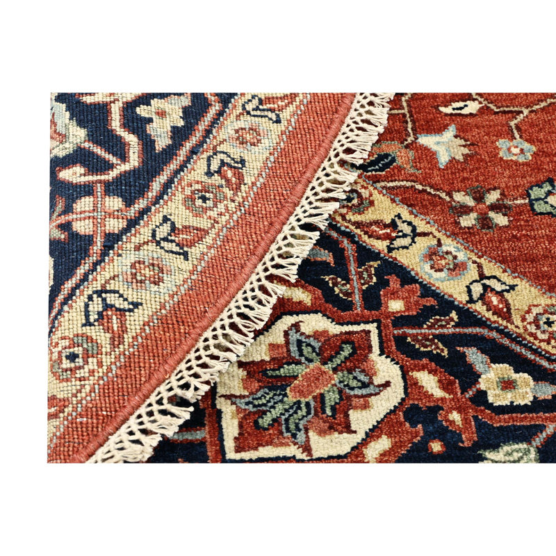 Hand Knotted Wool Oriental Area Rug, Round 8'