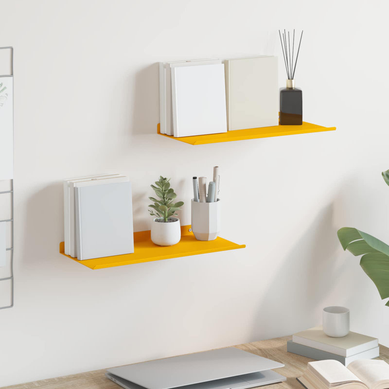 Steel Floating Shelf, Mustard Yellow