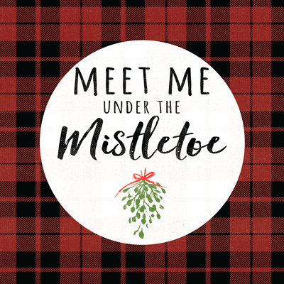 Meet Me Under The Mistletoe Black Plaid 2 - Wrapped Canvas Print