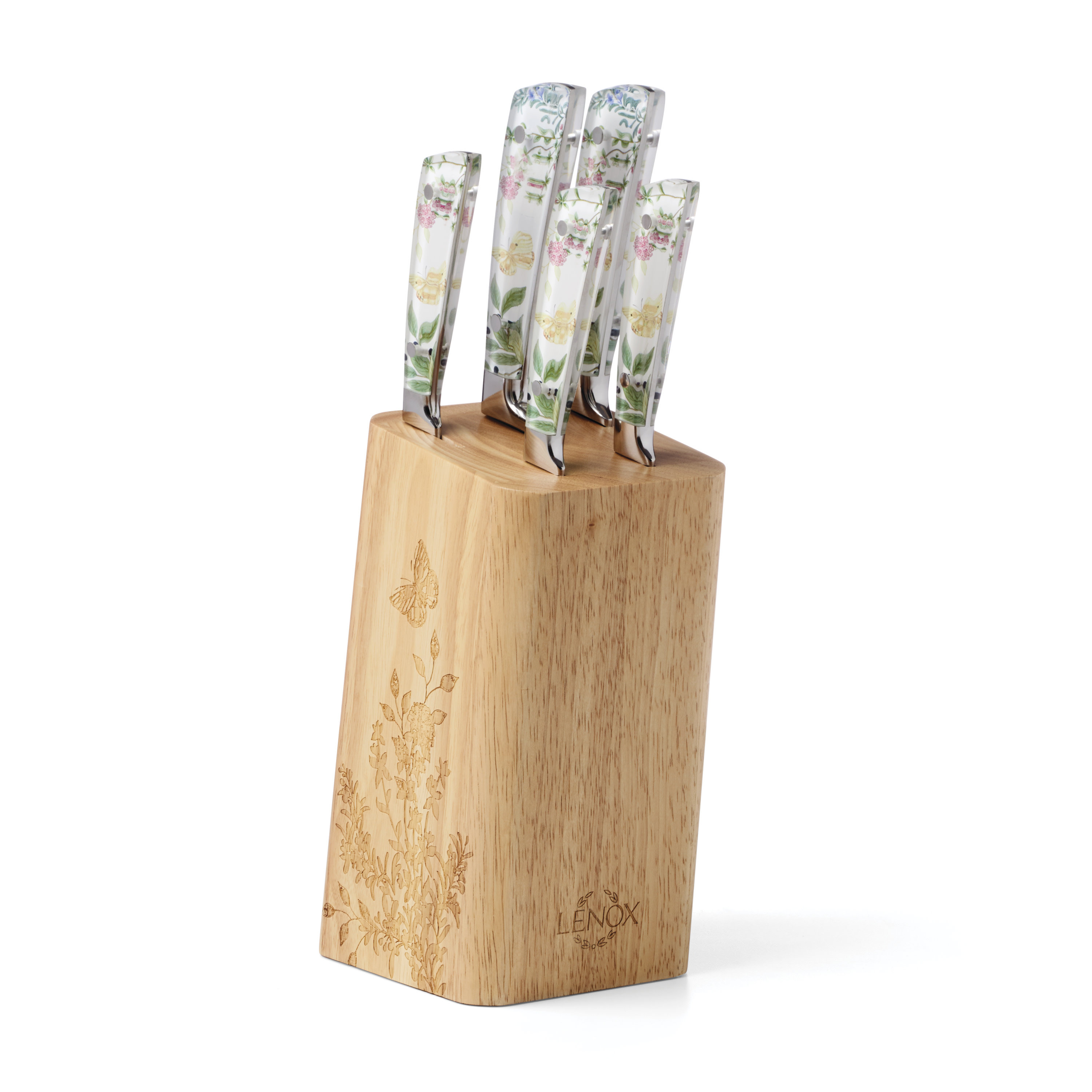 Butterfly Meadow Herbs 6-Piece Cutlery Block Set