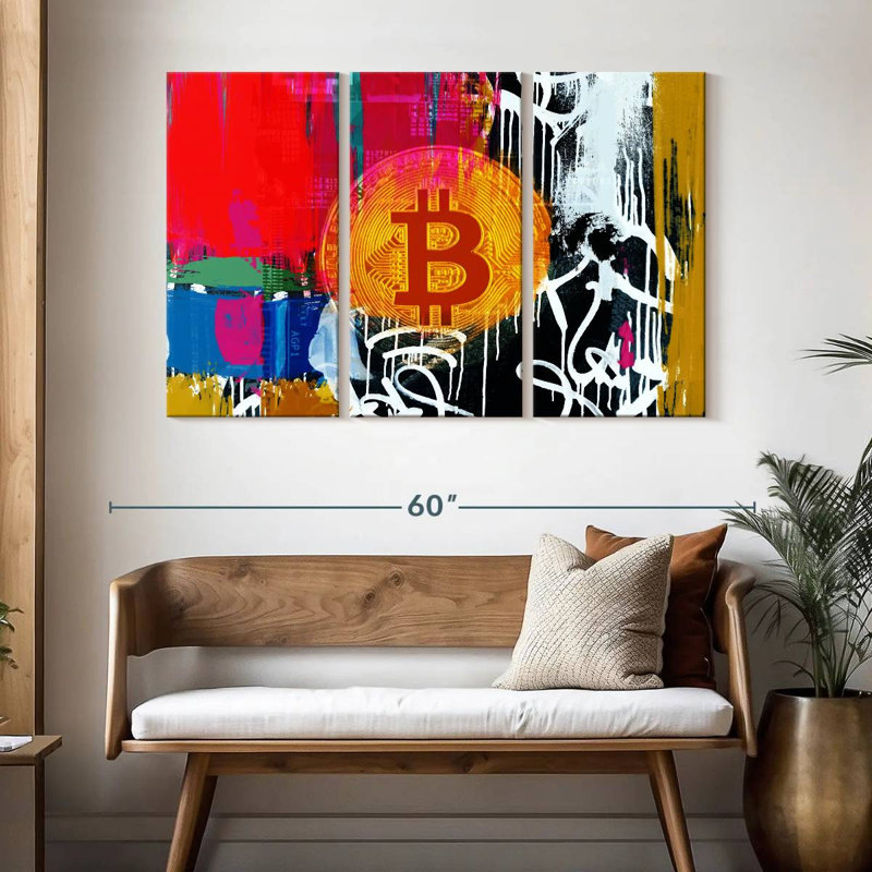 Kerner Cryptocurrency Bitcoin, 32" H x 50" W