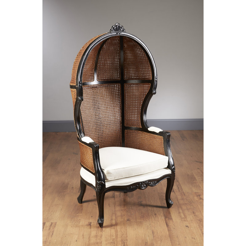 Bonifant Linen Balloon Chair, Black