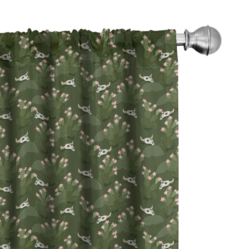 Floral Semi-Sheer Rod Pocket Curtain Panels, 28" x 63"