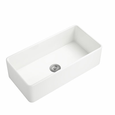 White Farmhouse Sink Deep Apron Sink Undermount Farmhouse Kitchen Sink Single Farm Sink