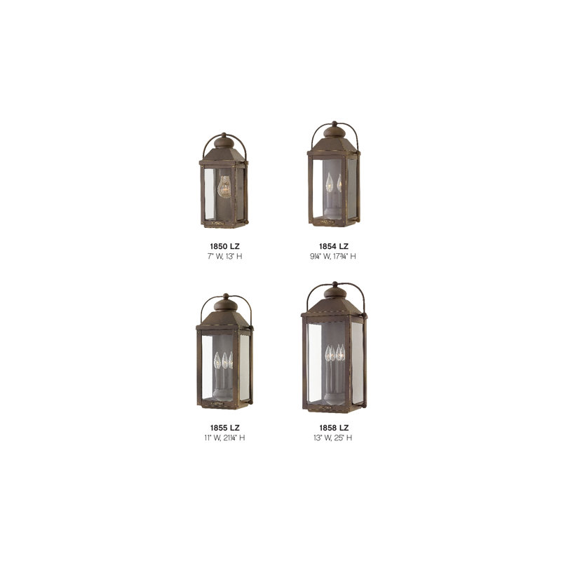 Anchorage 4-Light Outdoor Wall Lantern, 13" W x 25" H, Light Oiled Bronze