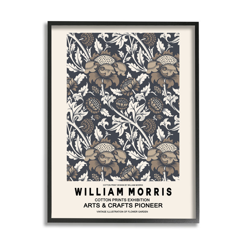 Motif neutre de fleurs botaniques brunes détaillées, L 16 po x H 16 po, Giclée encadrée noir minuit