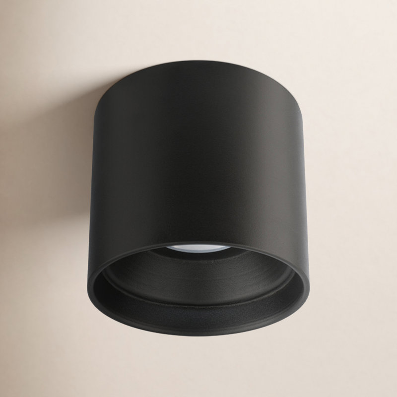 Squat Integrated LED Outdoor Flush Mount, Black, 4000K