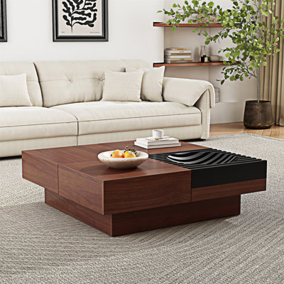Table basse en bois avec rangement
