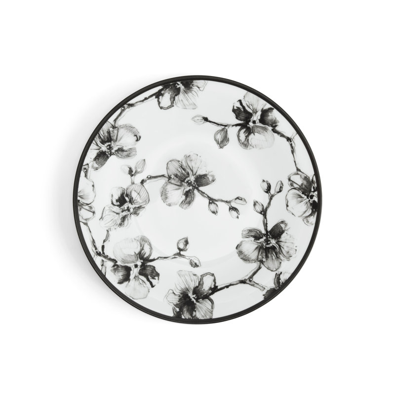 Black Orchid Handmade Porcelain Salad/Dessert Plate