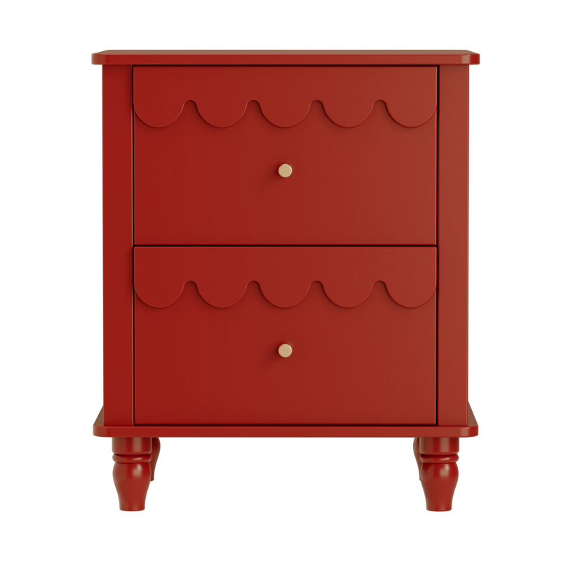 Dorlan 19.7“W Cute Cloud shape Nightstand, Red