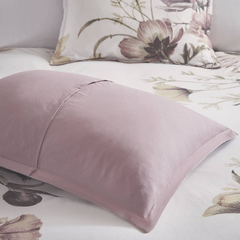 Cassandra 3 Piece Cotton Duvet Cover Set, Blush, Full/Queen Duvet Cover + 2 Standard Shams