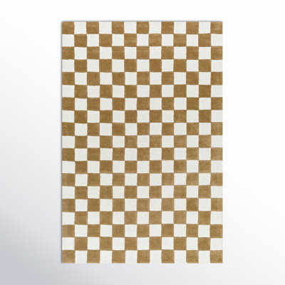 Jenna Hand-Tufted Copper Checkered Rug