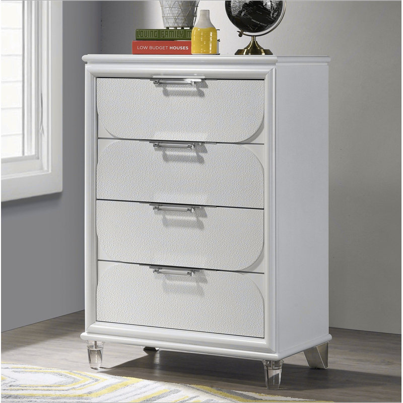 Commode 5 pièces Contemporary Glam Pearl White