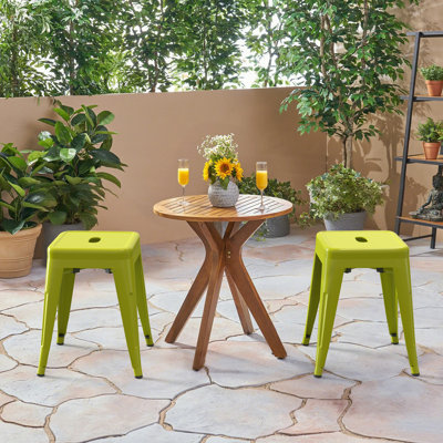 Counter Stool Set Of 2,18" Industrial Stackable Metal Bar Stools, Backless Metal Dining Chairs For Indoor Outdoor Kitchen Classroom