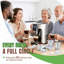 Ensemble de 4 filtres à café réutilisables, capsules de café rechargeables en acier inoxydable, comprenant une cuillère doseuse, une brosse de nettoyage et une boîte de rangement pour cafetières à dosettes individuelles.
