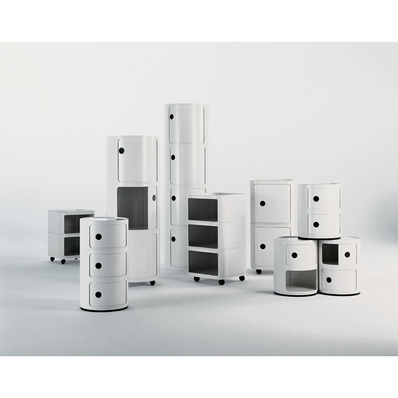 Componibili Round Modular Stacking Units, White, 2