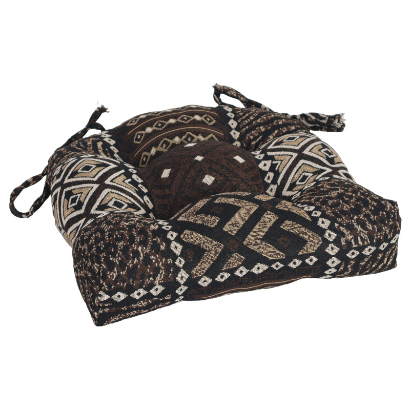 Coussin de chaise tapissier 16 pouces à dossier arrondi et touffeté (ensemble de 4)