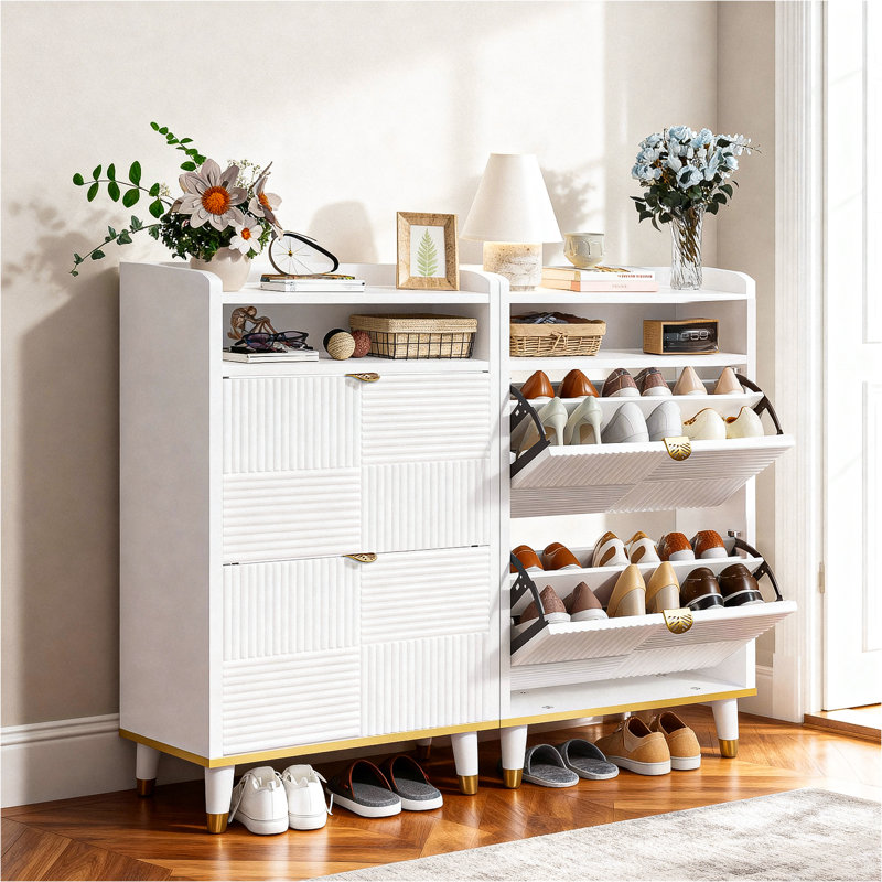 Armoire à chaussures avec 4 tiroirs rabattables