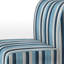 Élégant motif de rayures bleues et blanches - Fauteuil de chambre rembourré moderne et contemporain