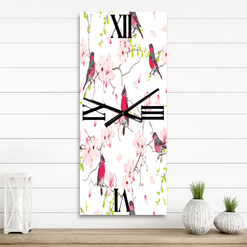 Horloge murale Bouvreuil sur magnolia, Petit