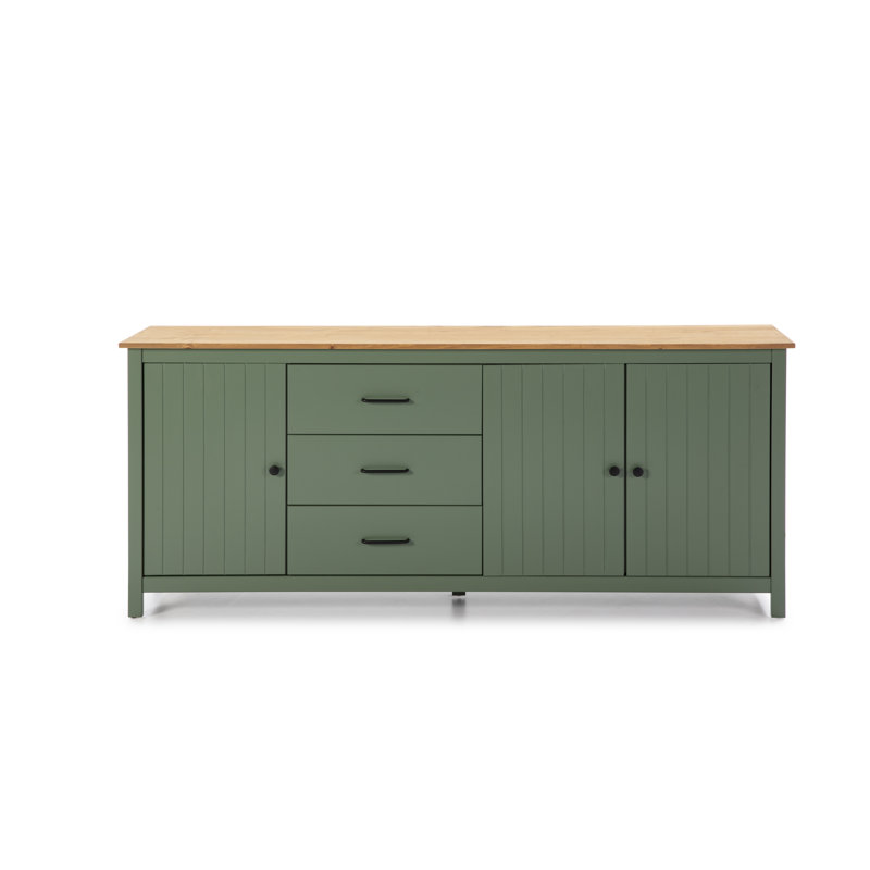 Getz 190cm Solid Wood Sideboard, Green/Oak