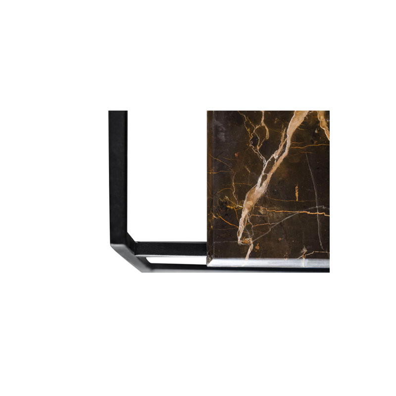 Marble Coffee Table, Black, 15" H x 24" L x 24" W