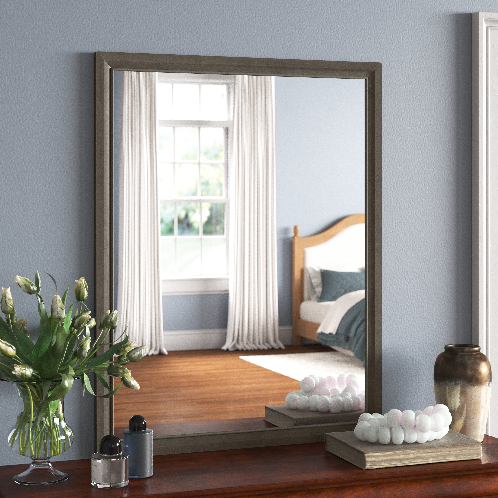 Wade Logan® Bilicki Solid And Engineered Wood Flat Wall Mirror | Wayfair