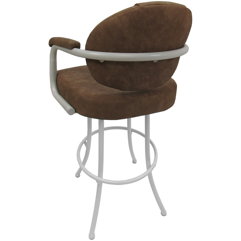Tabouret de comptoir Madiun, Brun, Blanc