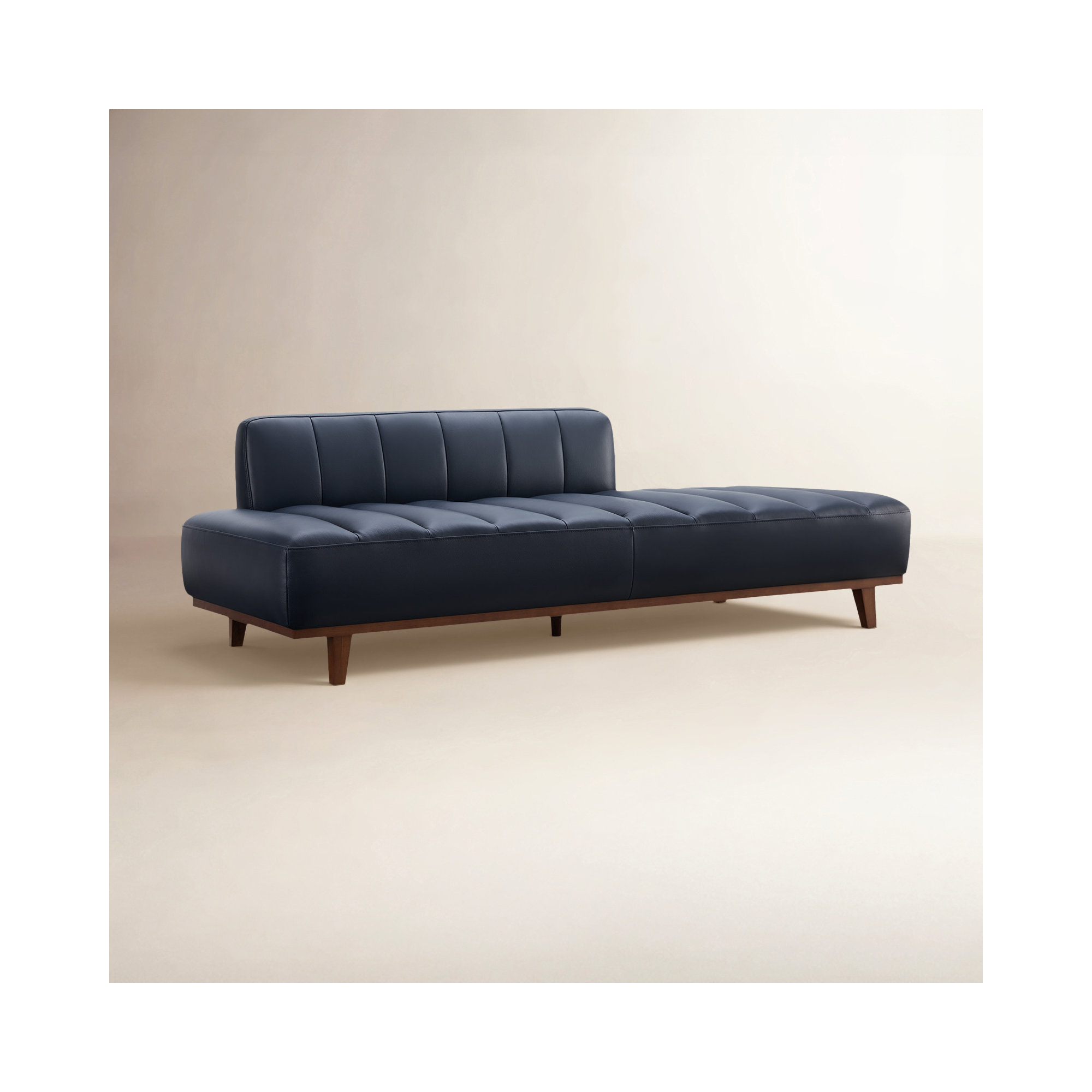 Novi Genuine Leather Upholstered Daybed, Florida Blue Genuine Leather