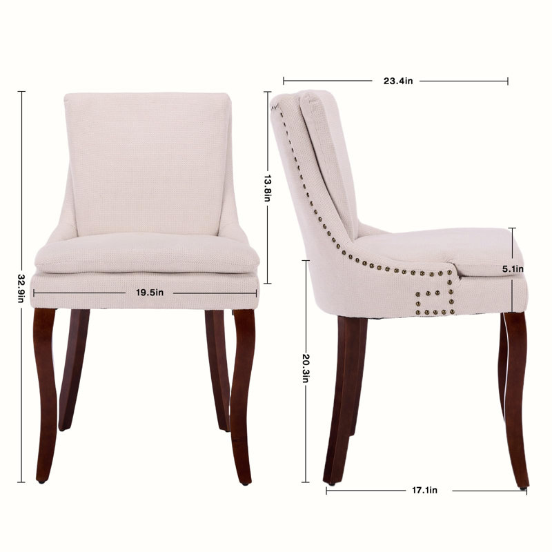 Ensemble de chaises de salle à manger Chenille, Beige