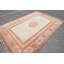 Tapis Boho, tapis turc, tapis rétro, tapis géométrique beige, tapis Oushak, grands tapis de 6,9 x 9,6 pi