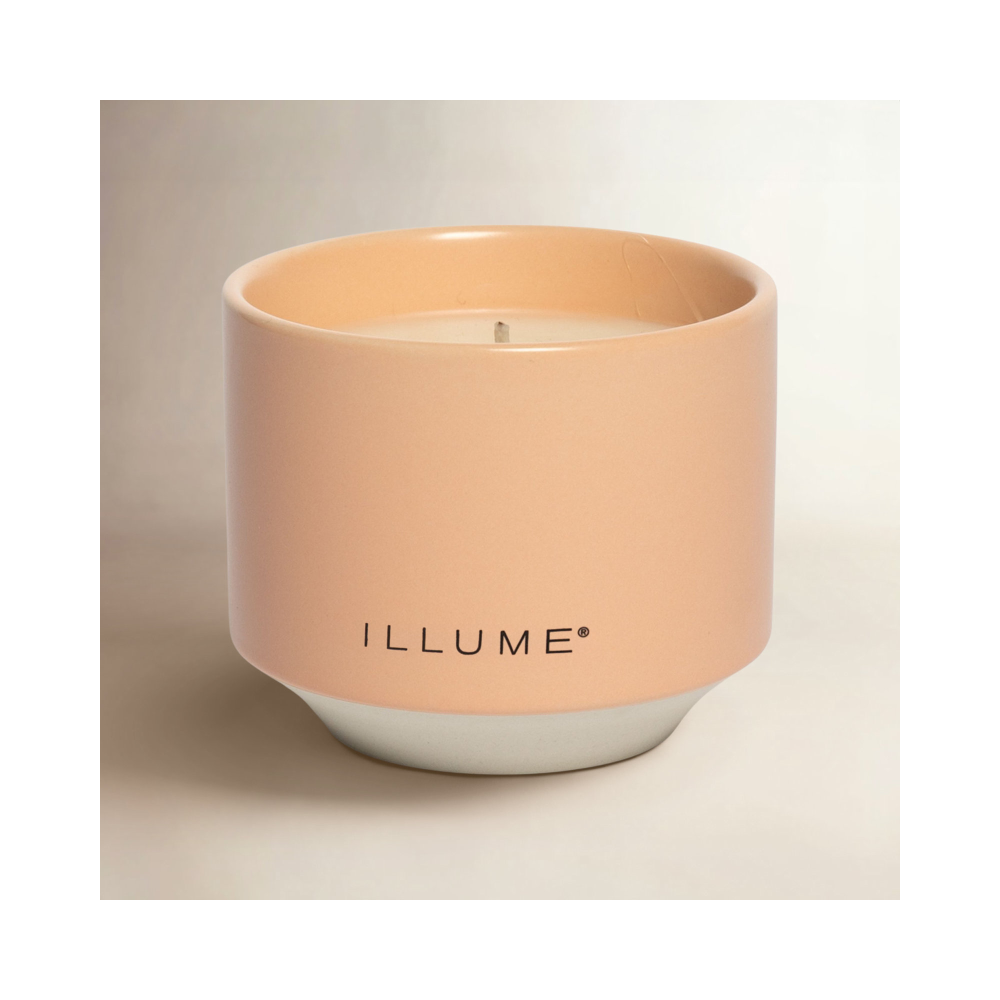 ILLUME Beautifully Done Baltic Glass Candle, Paloma Petal, Matte Ceramic