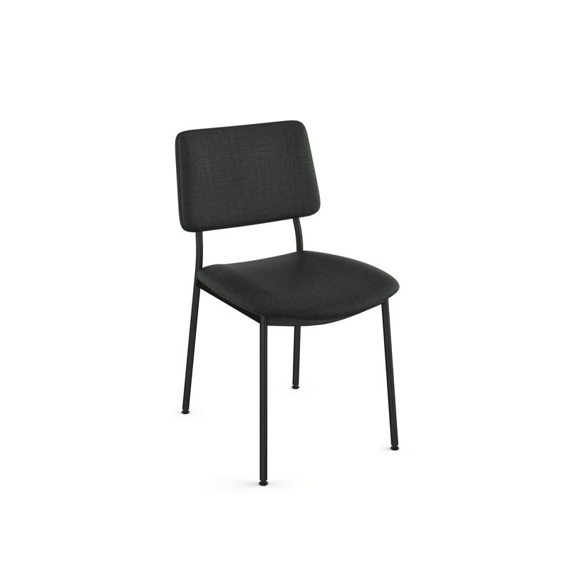 18.375'' H Upholstered Side Chair, Black, Black