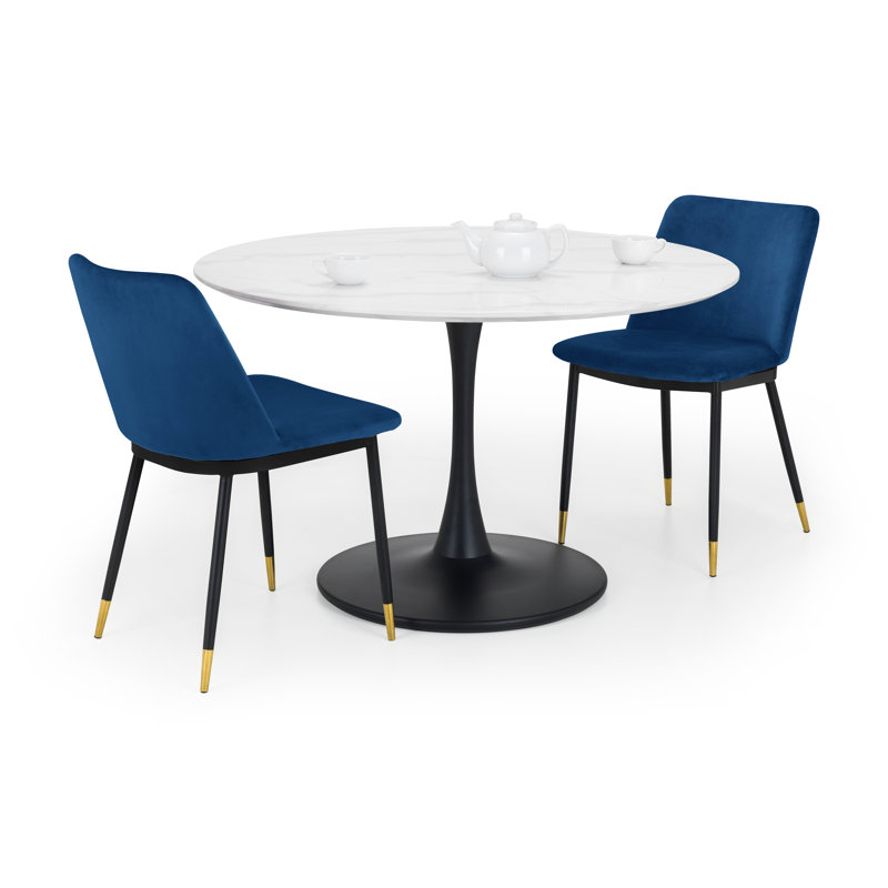 Gerson 127cm H Velvet Upholstered Side Chair in Blue, Blue