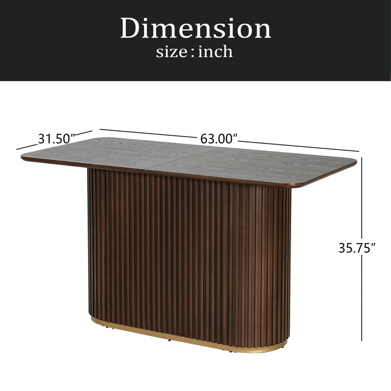 63.00"L Counter Table, Walnut