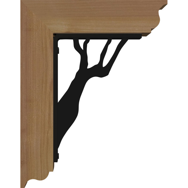 Support triple en acier Damon, H 12 po x P 9 1/2 po, Cèdre rouge de l'Ouest l 4 po x T 2 po (sciage br