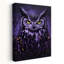 Majestic Purple Owl Abstract Contemporary Bird Owl Violet Forest Wall Art Print 1 Piece Wrapped Canvas Wall Art-658763879