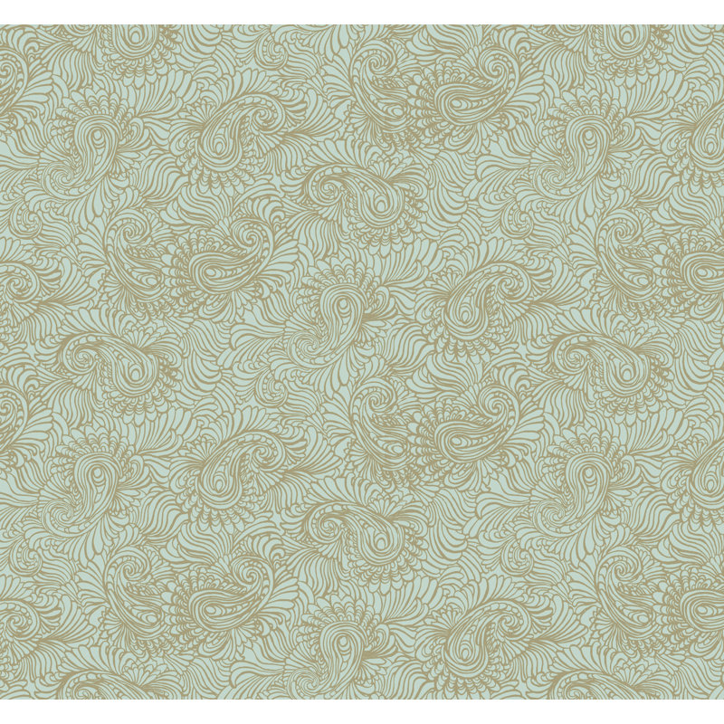 Rouleau de fleurs à motif cachemire, Vert/brun