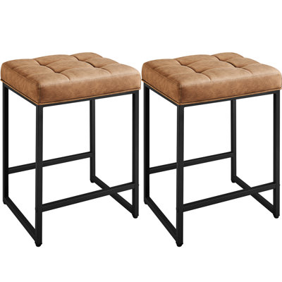 Kloud Counter Backless Industrial Stools with Footrests