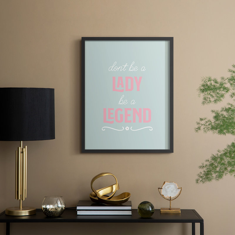«Lady Legend», reproduction encadrée - bois massif, Noir, noir, noir, noir, H 21 po x l 17 po