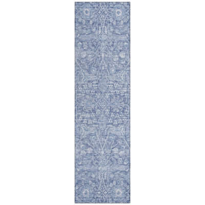 Machine Washable Indoor/Outdoor Chantille ACN1133 Denim Rug
