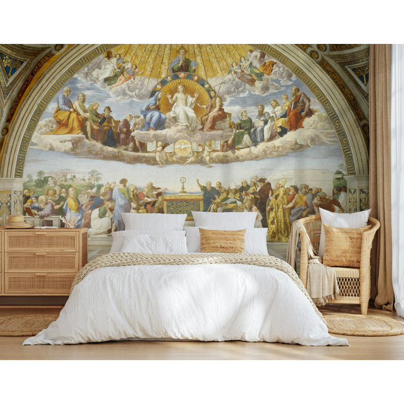 Papier peint arche dorée Renaissance Fresco, L 100 po x l 150 po